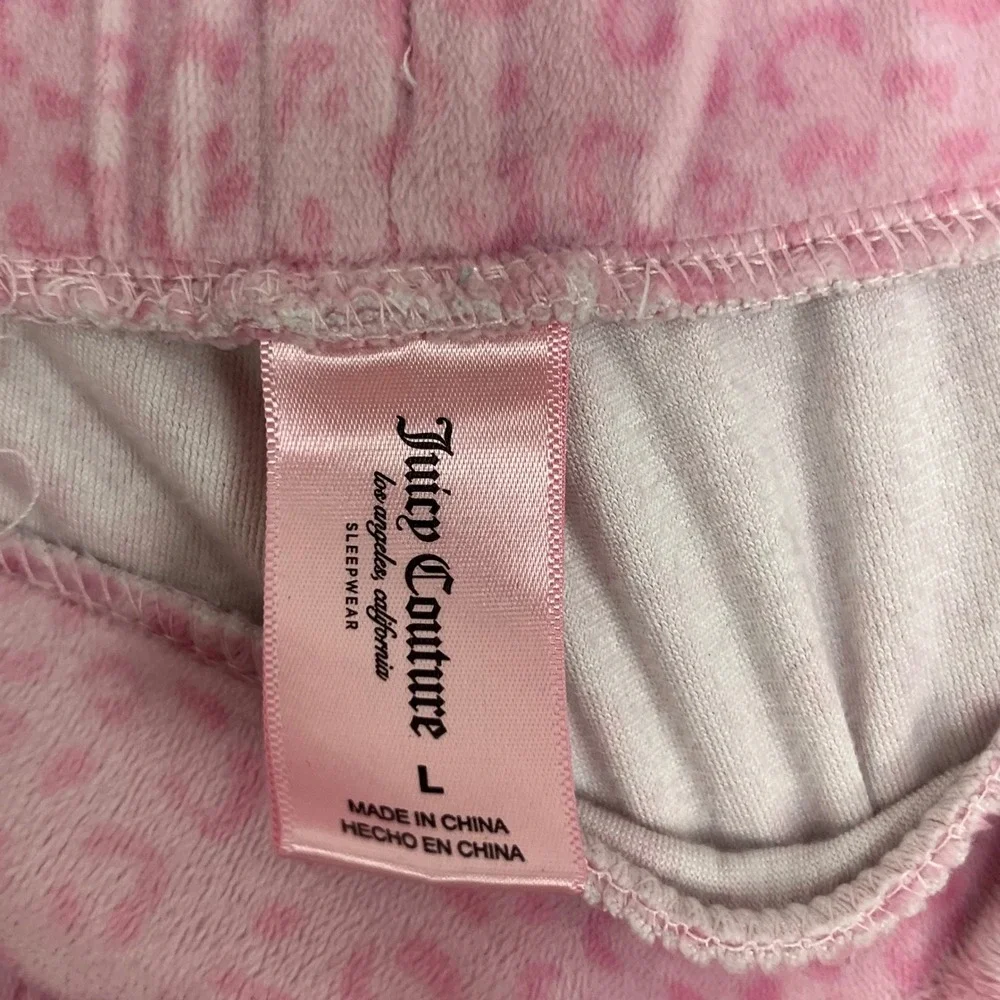 Y2K Juicy Couture Pink Leopard Print Velour Rhinestone Jogger Sweat‎ Set L